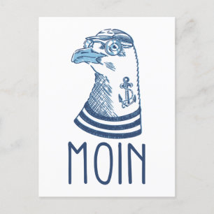 Carte Postale Möve Moin Anker / Norddeutschland