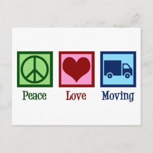Carte Postale Mover Peace Love Moving Company Camion