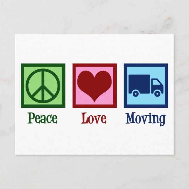 Carte Postale Mover Peace Love Moving Company Camion (Devant)