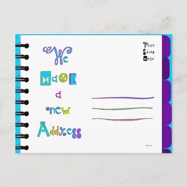 Carte postale Moving Faire-part Address Book 'Z' (Devant)