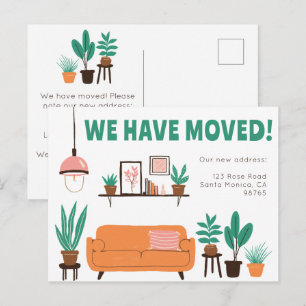 Carte Postale Moving Faire-part Adresse Cute Living Room Canapé