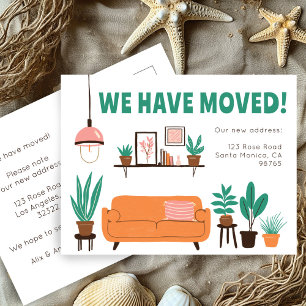 Carte Postale Moving Faire-part Adresse Cute Living Room Canapé