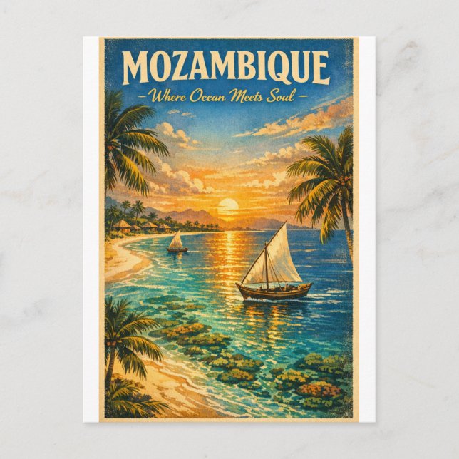 Carte Postale Mozambique Paradis – Voyages à l'ancienne (Devant)