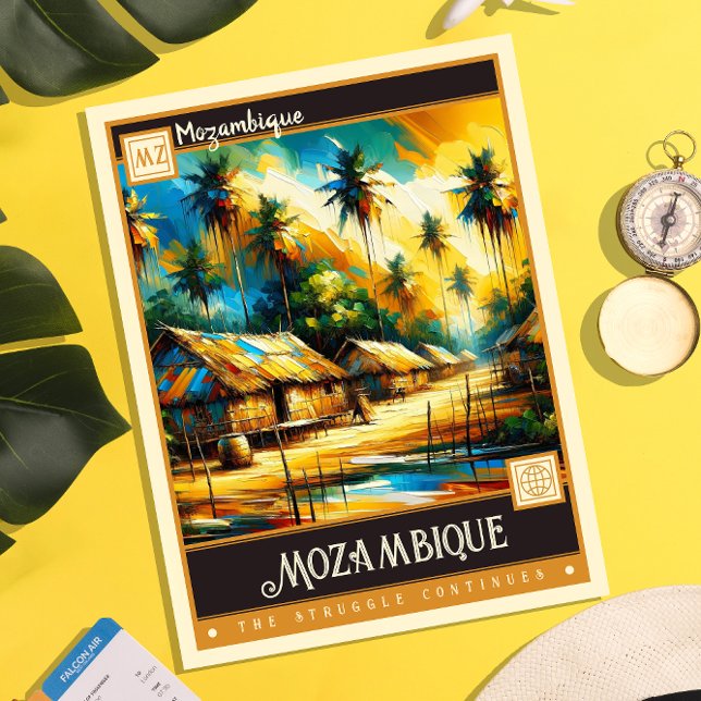 Carte Postale Mozambique | Peinture Vintage (Créateur téléchargé)