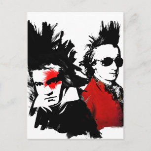 Carte Postale Mozart Beethoven Punk