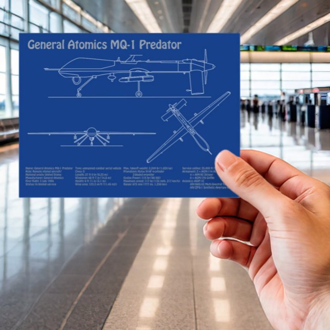 Carte Postale MQ-1 Predator UAV- Plan d'avion AD (Créateur téléchargé)