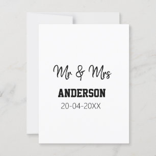 Carte Postale Mr & Mme ajoutent le nom de famille date année cad