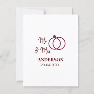 Carte Postale Mr & Mme ajoutent le nom de famille date année cad