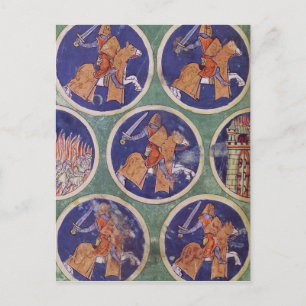 Carte Postale Ms 3516 fol.217v Cinq Chevaliers