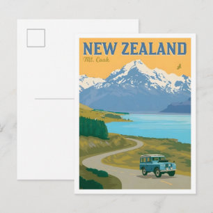 Carte Postale Mt Cook Nouvelle-Zélande Voyage Rétro 