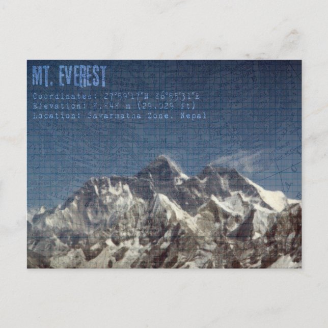 Carte postale Mt Everest (Devant)