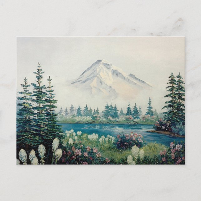 Carte Postale Mt. Hood avec la scène de l'Herbe d'ours du Pacifi (Devant)