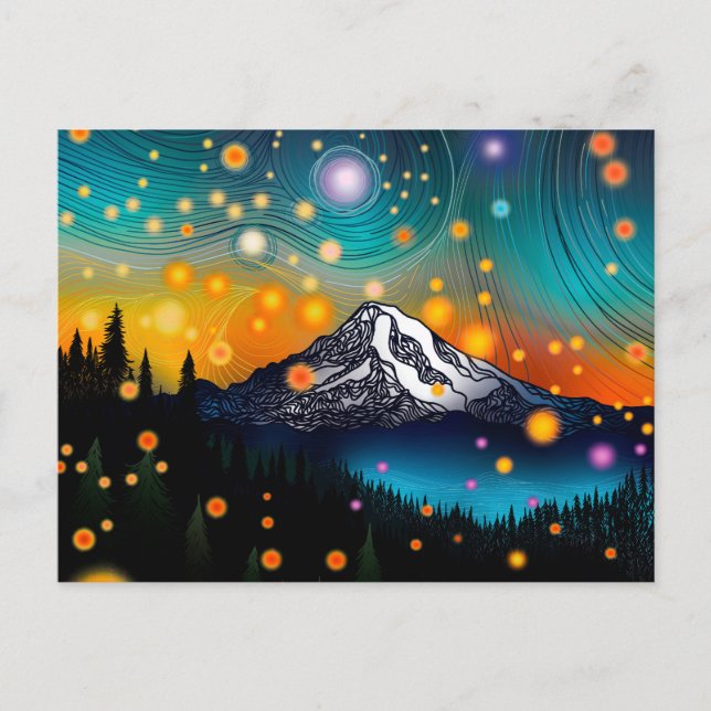 Carte Postale Mt. Rainier Starry Sky (Devant)