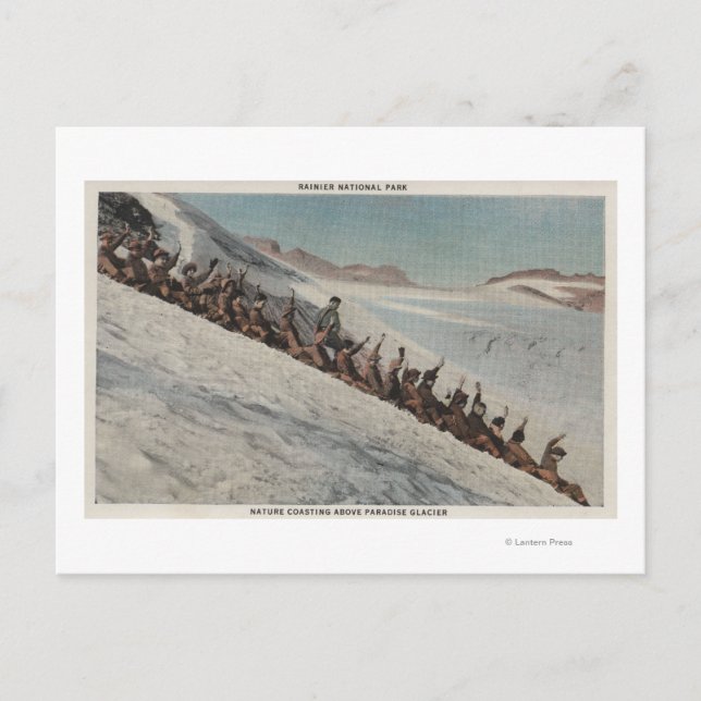 Carte Postale Mt. Rainier, WA - Ligne des gens qui dorment dans (Devant)