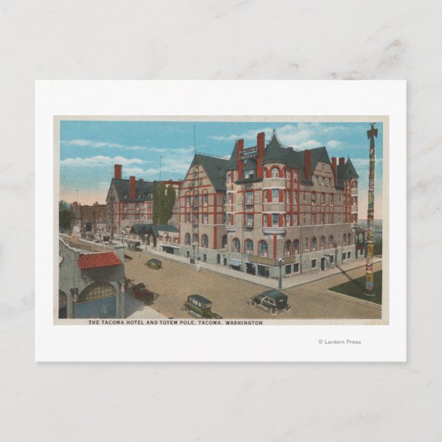 Carte Postale Mt. Rainier, WA - Vue sur le Tacoma Hotel & (Devant)