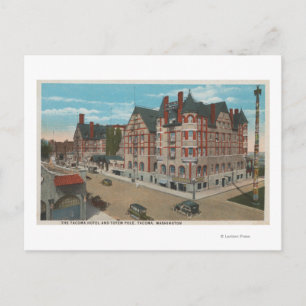 Carte Postale Mt. Rainier, WA - Vue sur le Tacoma Hotel &