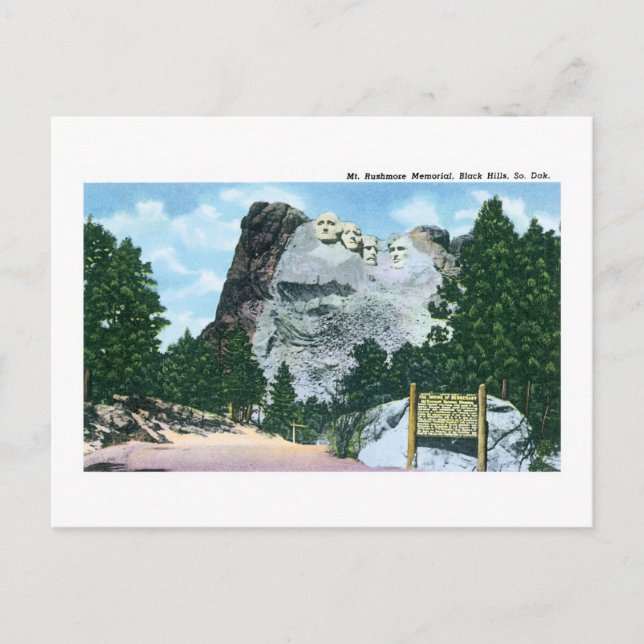 Carte Postale Mt. Rushmore, Black Hills, Dakota du Sud (Devant)