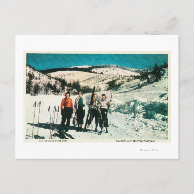 Carte Postale Mt. Spokane State Park Ladies SkiingWashington (Devant)