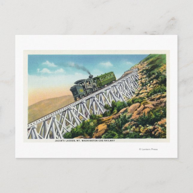Carte Postale Mt Washington Cog Railway, échelle de Jacob (Devant)