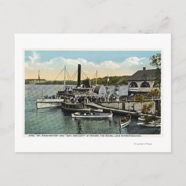Carte Postale Mt Washington, Gov. Endicott Steamers, quai (Devant)
