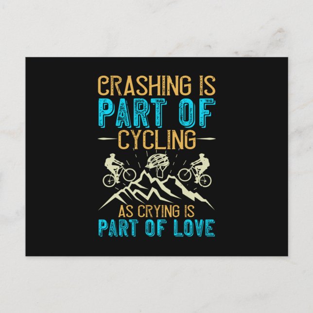 Carte Postale MTB - Le Crashage Fait Partie Du Cyclisme (Devant)