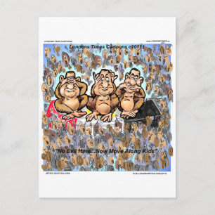 Carte Postale Mubarek Ne Voit Aucun Mal Cadeaux De Dessin Animé