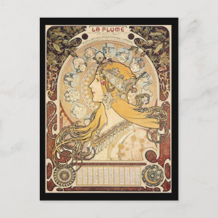 Carte Postale Mucha Art Nouveau Femme