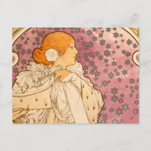 Carte Postale Mucha Art nouveau femme beauté