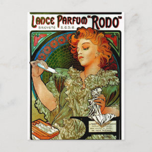 Carte Postale Mucha Lance Parfum Rodo
