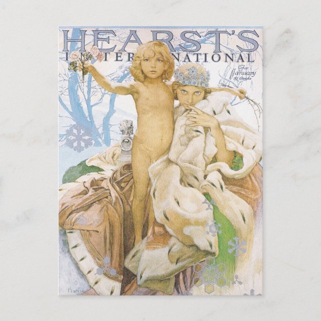 Carte postale : Mucha Magazine Illustration (Devant)