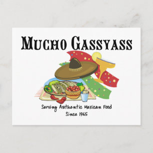 Carte Postale Mucho Gassyass cuisine mexicaine