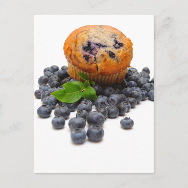 Carte Postale Muffin aux bleuets (Devant)