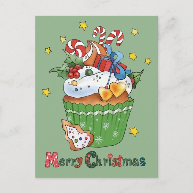 Carte Postale Muffin de Noël (Devant)