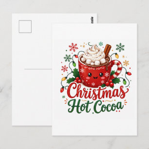 Carte Postale Mug de Chocolat Chaud de Noël Mignon