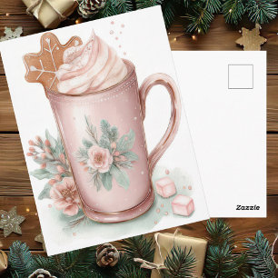 Carte Postale Mug de Noël pastel festif et élégant