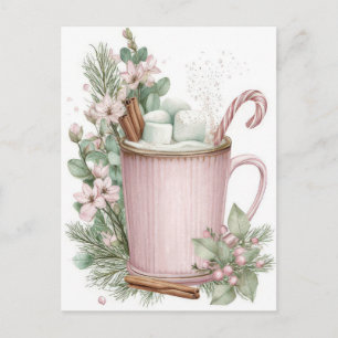 Carte Postale Mug de Noël pastel festif et élégant