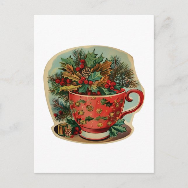 Carte Postale Mug de Noël rétro nature morte (Devant)