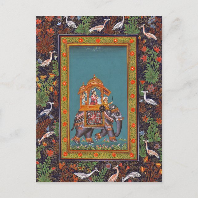 Carte Postale Mughal Inde Islam Perse Perse Eléphant (Devant)