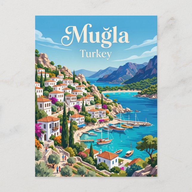 Carte Postale Muğla Turquie (Devant)