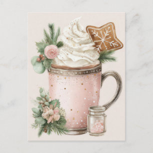 Carte Postale Mugs de Noël pastel festifs et élégants
