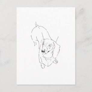 Carte Postale Muguet Chien Sausage Mignon – Dessin au Trait Doxi