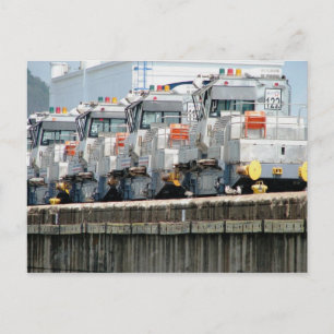 Carte Postale "mules" électriques, Pedro Miguel Locks, Canal de