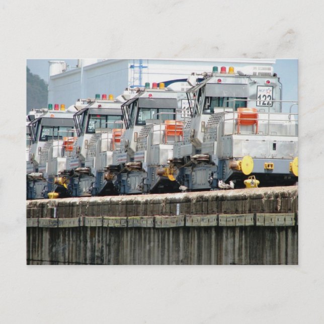 Carte Postale "mules" électriques, Pedro Miguel Locks, Canal de  (Devant)