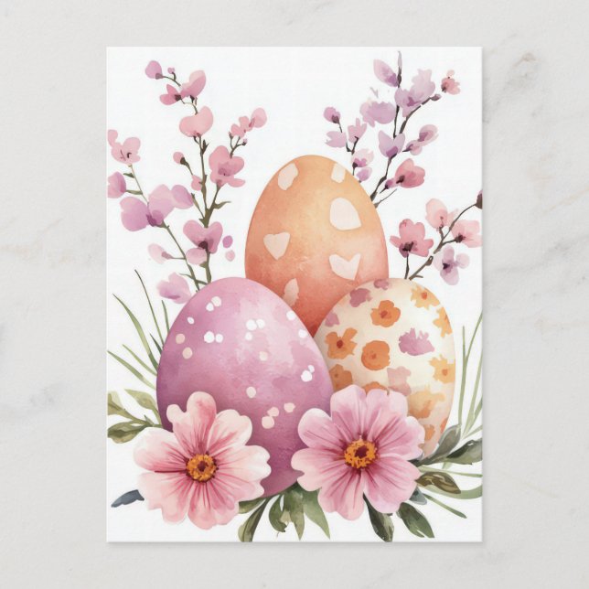 Carte postale multicolore d'Aquarell Oster avec oe (Devant)