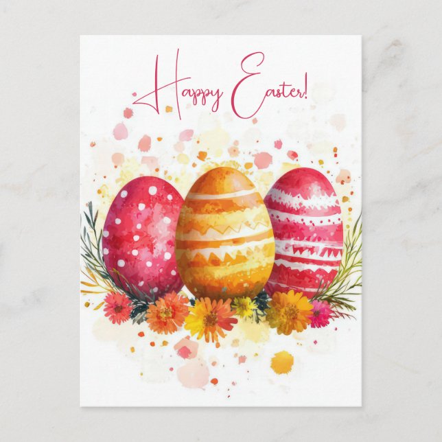 Carte postale multicolore d'Aquarell Oster avec oe (Devant)