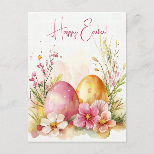 Carte postale multicolore d'Aquarell Oster avec oe (Devant)
