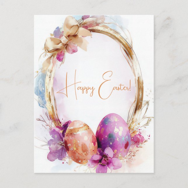 Carte postale multicolore d'Aquarell Oster avec oe (Devant)