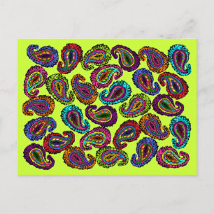 Carte Postale Multicolore Paisley