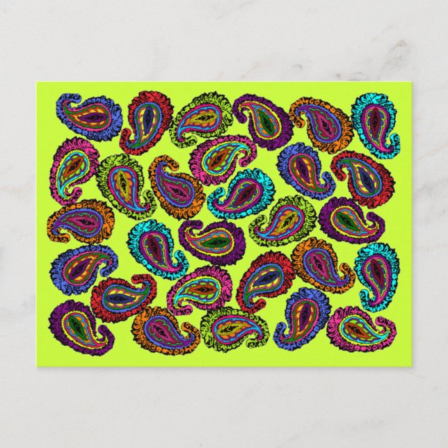 Carte Postale Multicolore Paisley (Devant)
