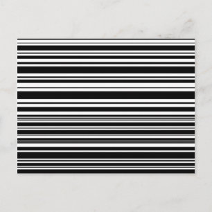 Carte Postale Multitudes de rayures noires et blanches irréguliè
